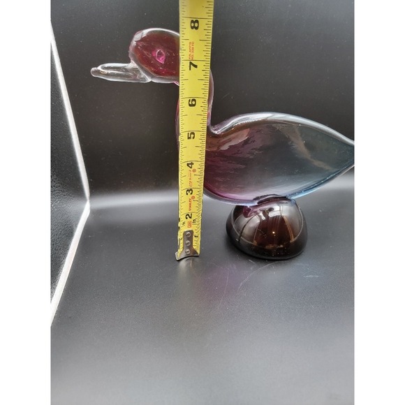 Vtg Murano Sommerso Italian Art Glass Duck Bird Sculpture Purple Blue Figurine - Picture 7 of 12